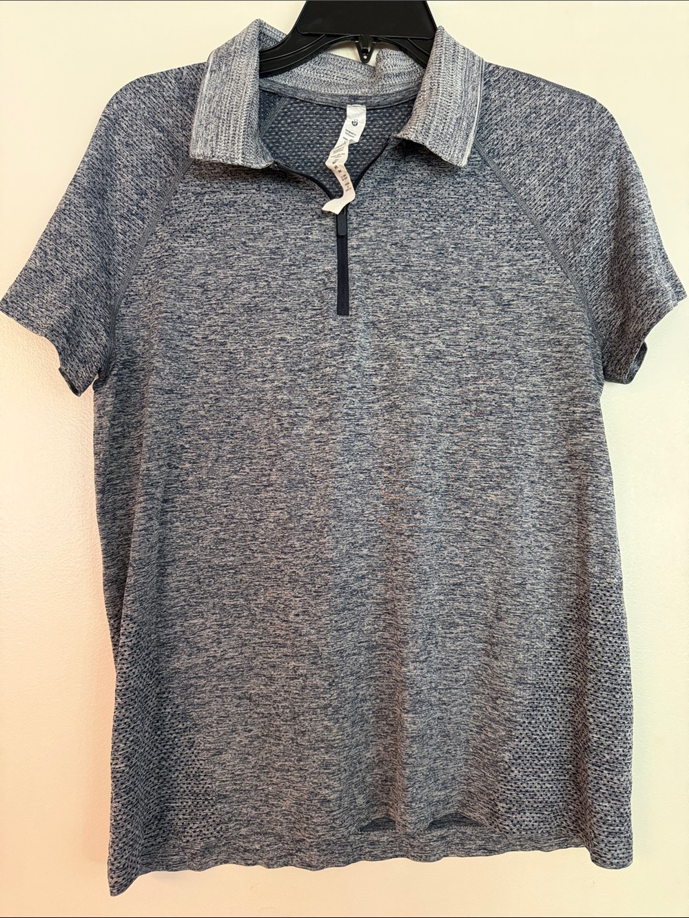 lululemon athletica Heathered Blue Short Sleeve Polo
